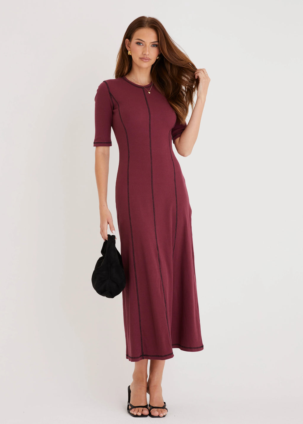 Simba Midi Dress - Burgundy