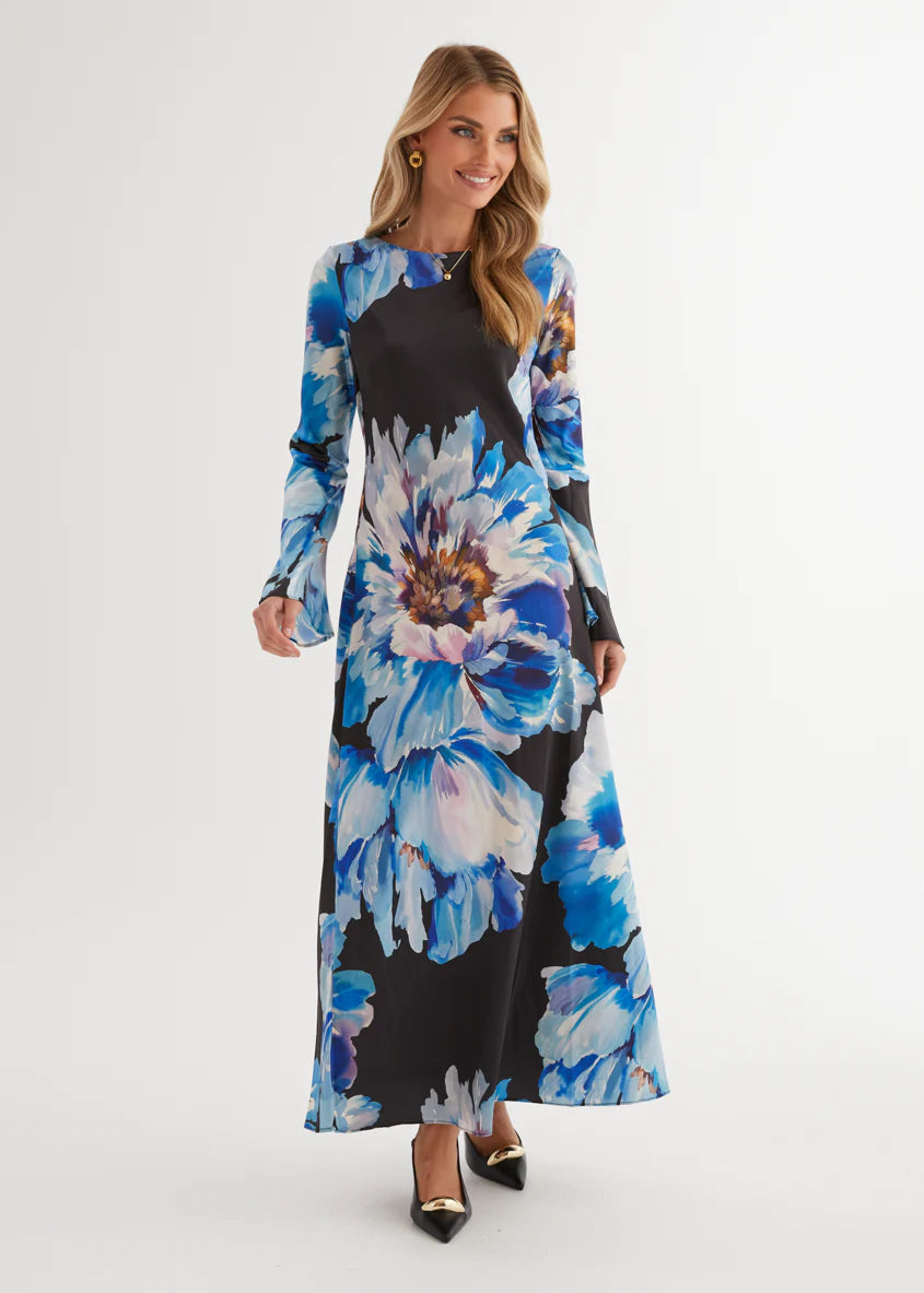Romance Maxi Dress - Midnight Bloom