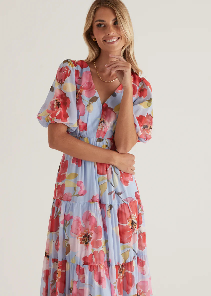Casablanca Maxi Dress - Blue Floral