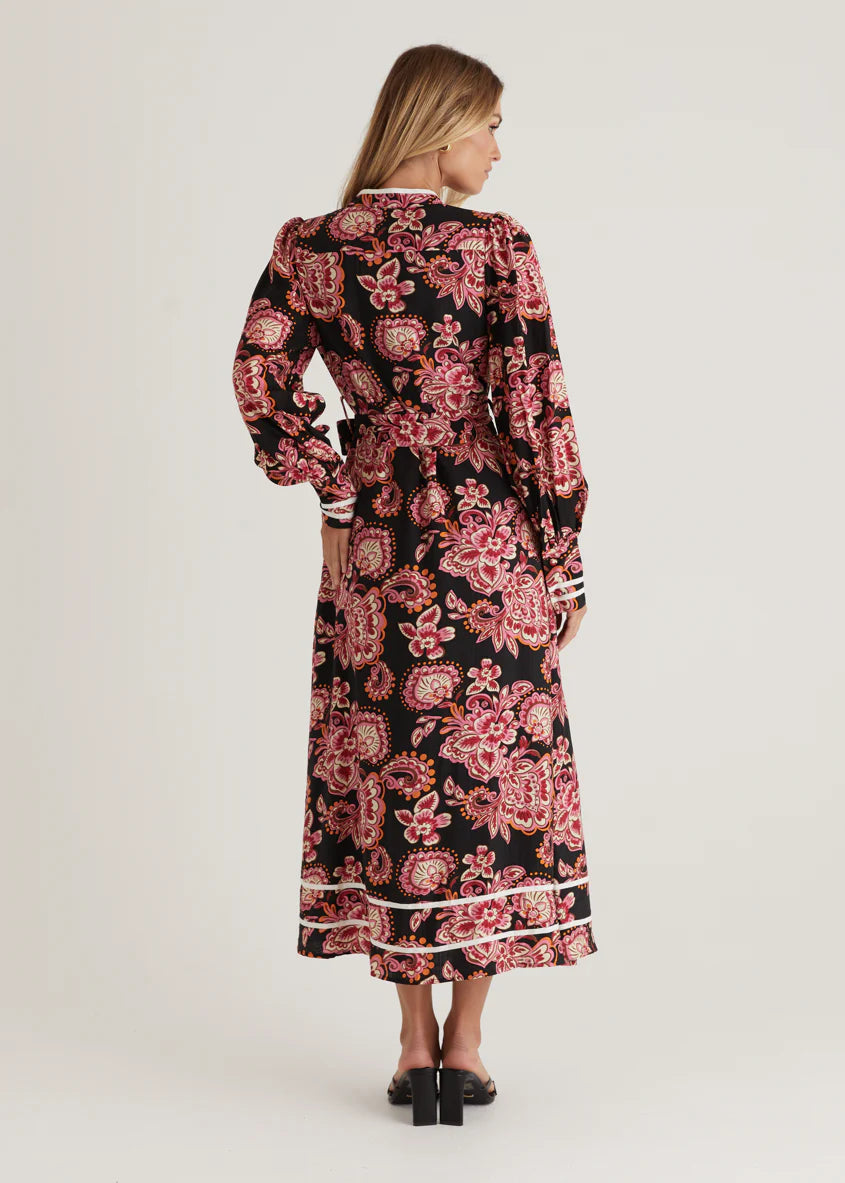 Corrina Maxi Dress - Black Paisley