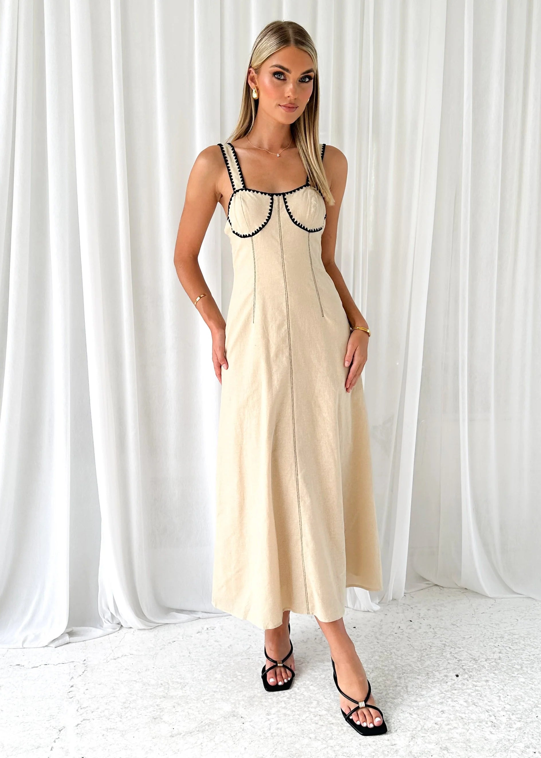 Jade Midi Dress - Oatmeal