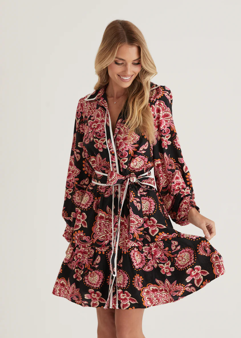 Skyler Dress - Black Paisley