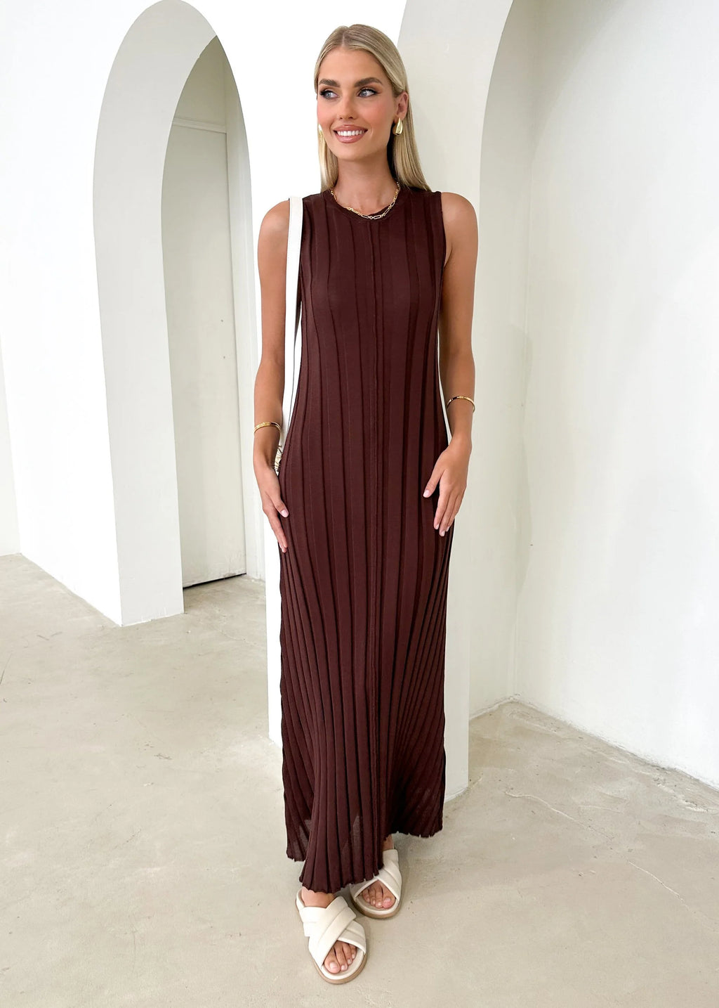 Raylarra Knit Midi Dress - Chocolate