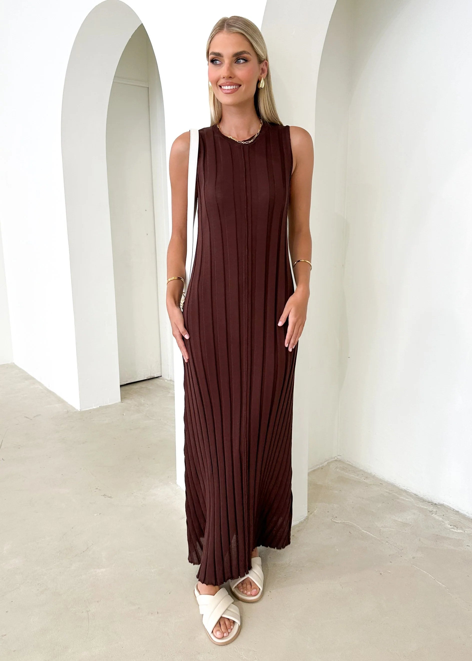 Raylarra Knit Midi Dress - Chocolate