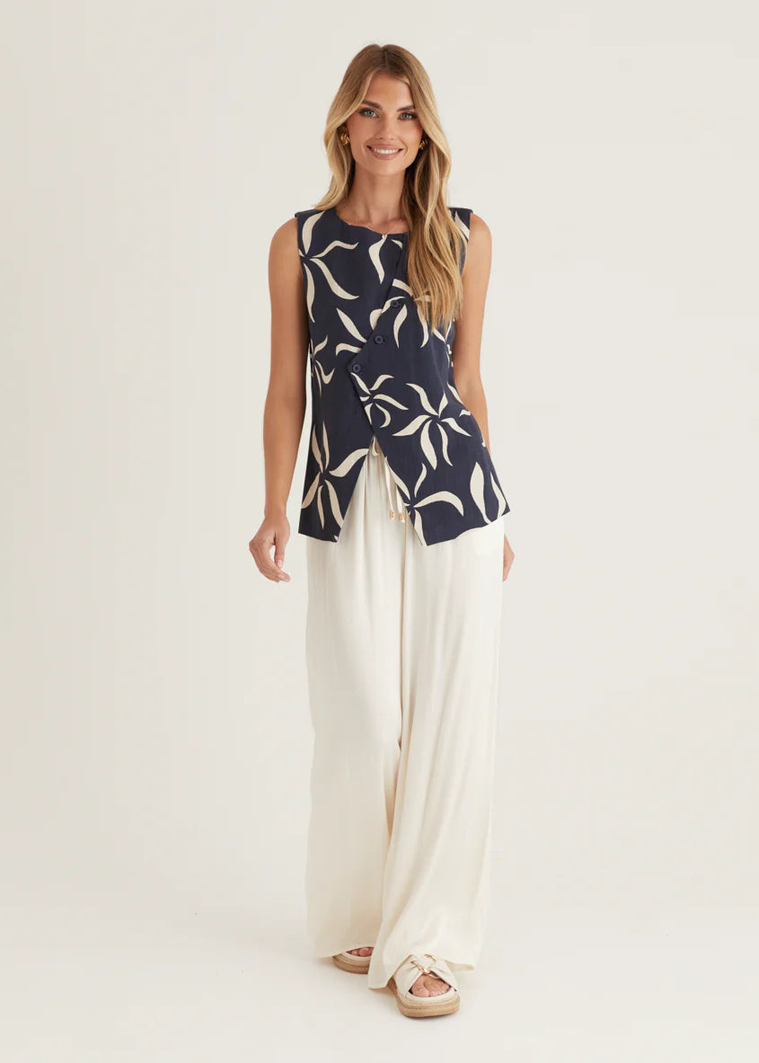 Hunter Vest Top - Navy Ayana