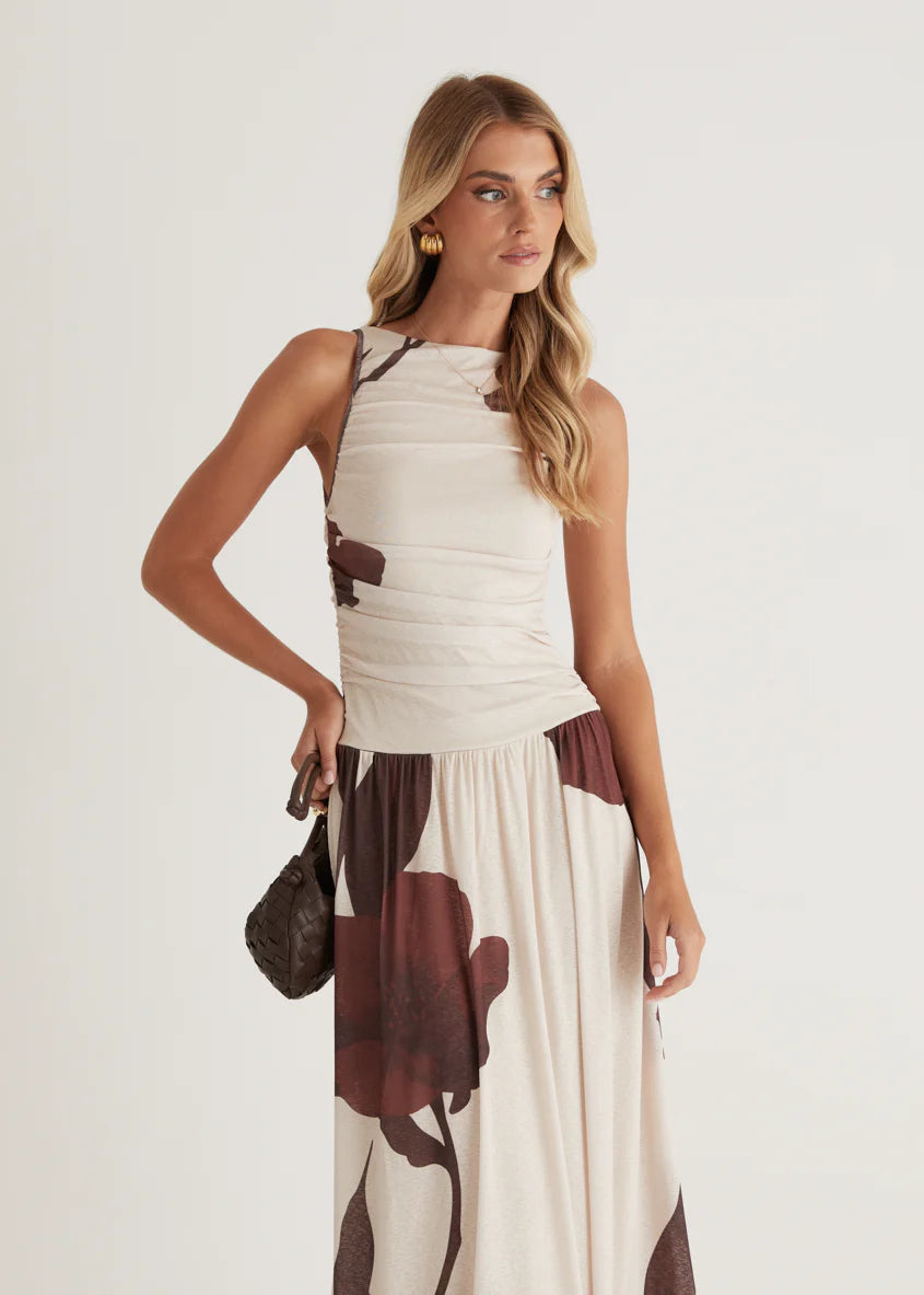 Faye Maxi Dress - Choc Flowers