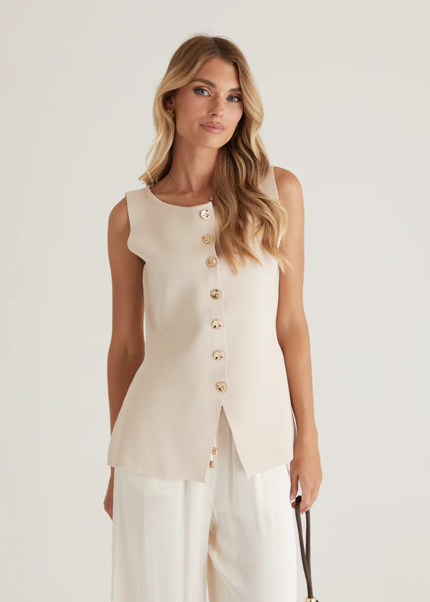 Tilly Knit Vest - Cream