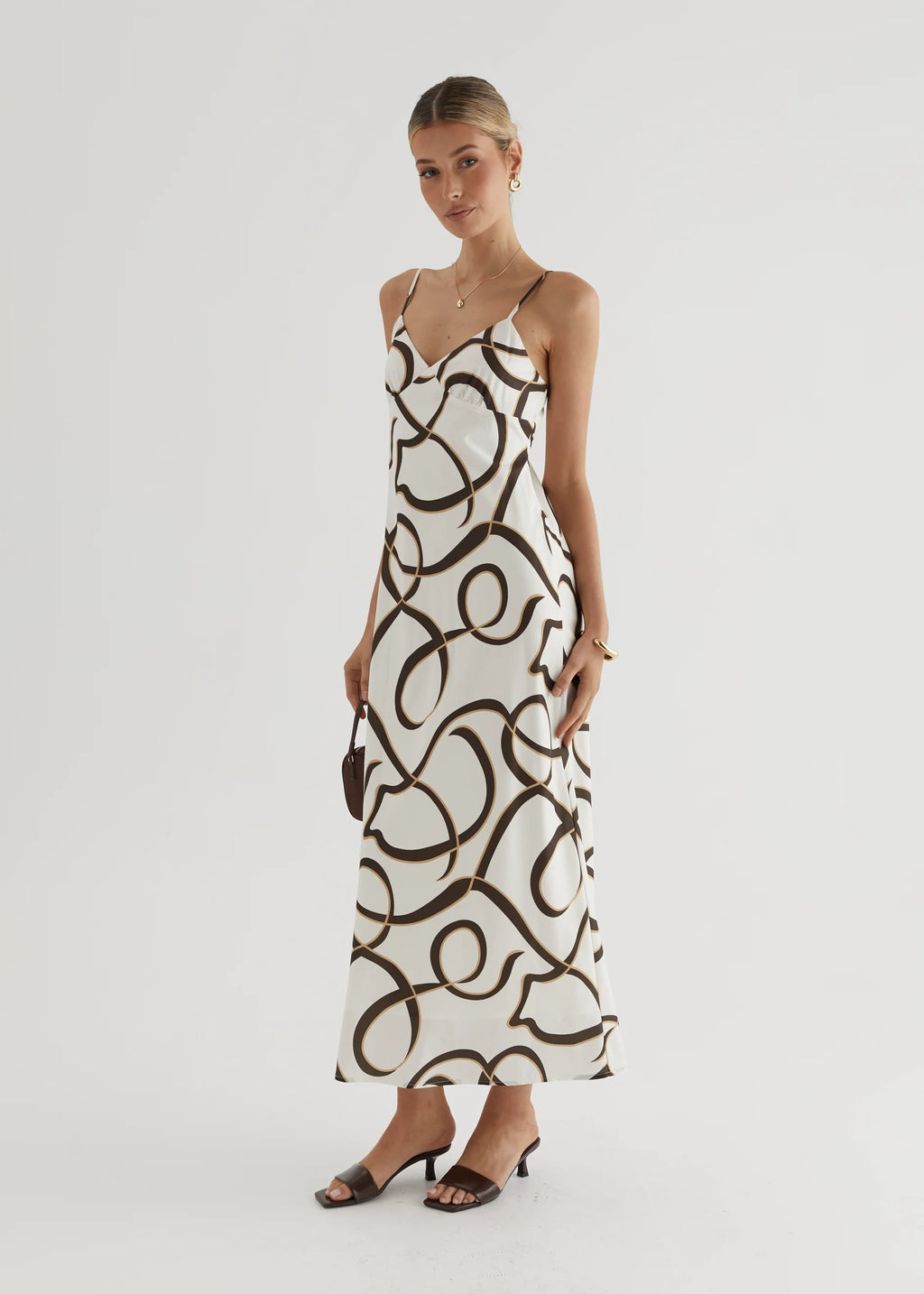 Carla Maxi Dress - Brown Swirl