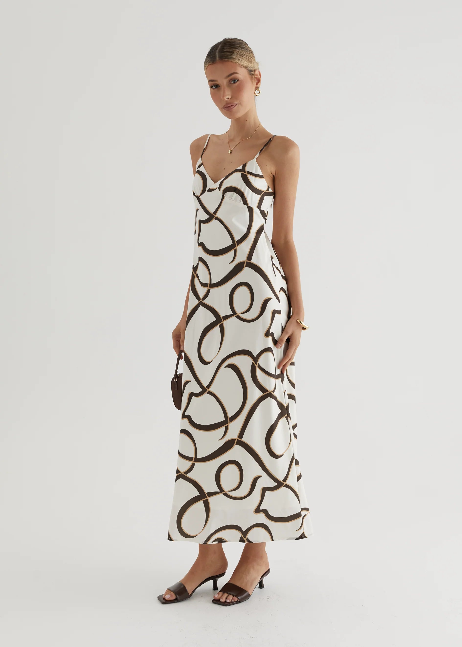 Carla Maxi Dress - Brown Swirl