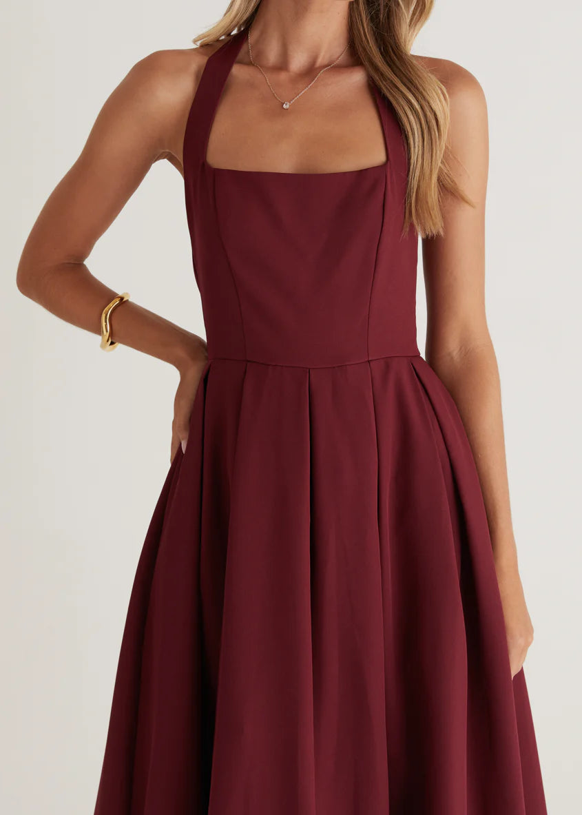 Leigh Halter Maxi Dress - Wine