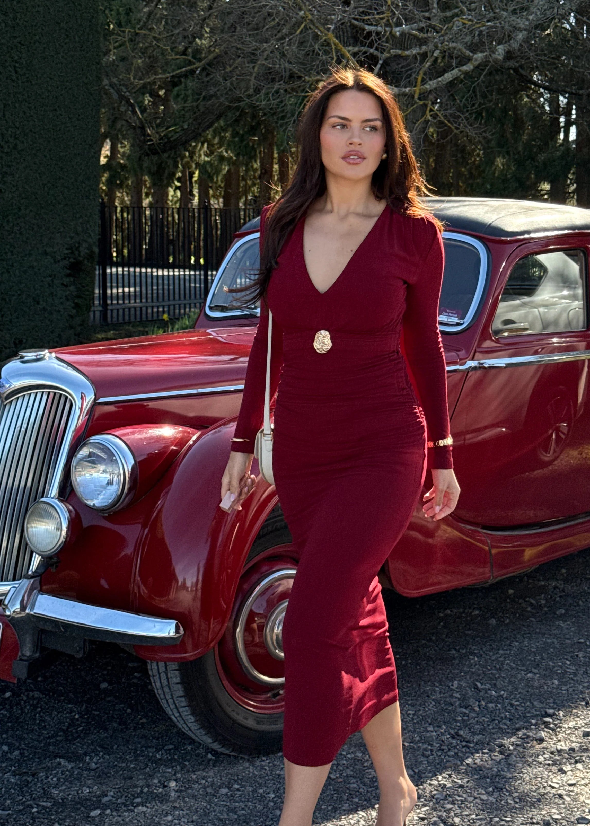 Alysse Midi Dress - Wine