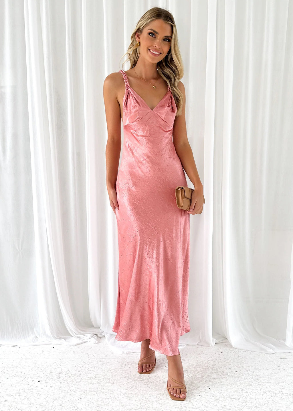 Annya Midi Dress - Rose