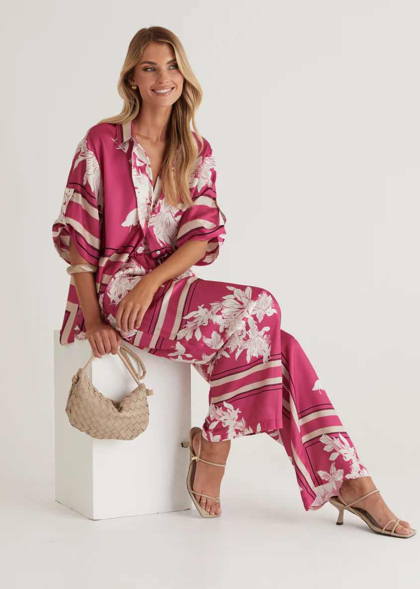 Kaycie Pants - Magenta Floral
