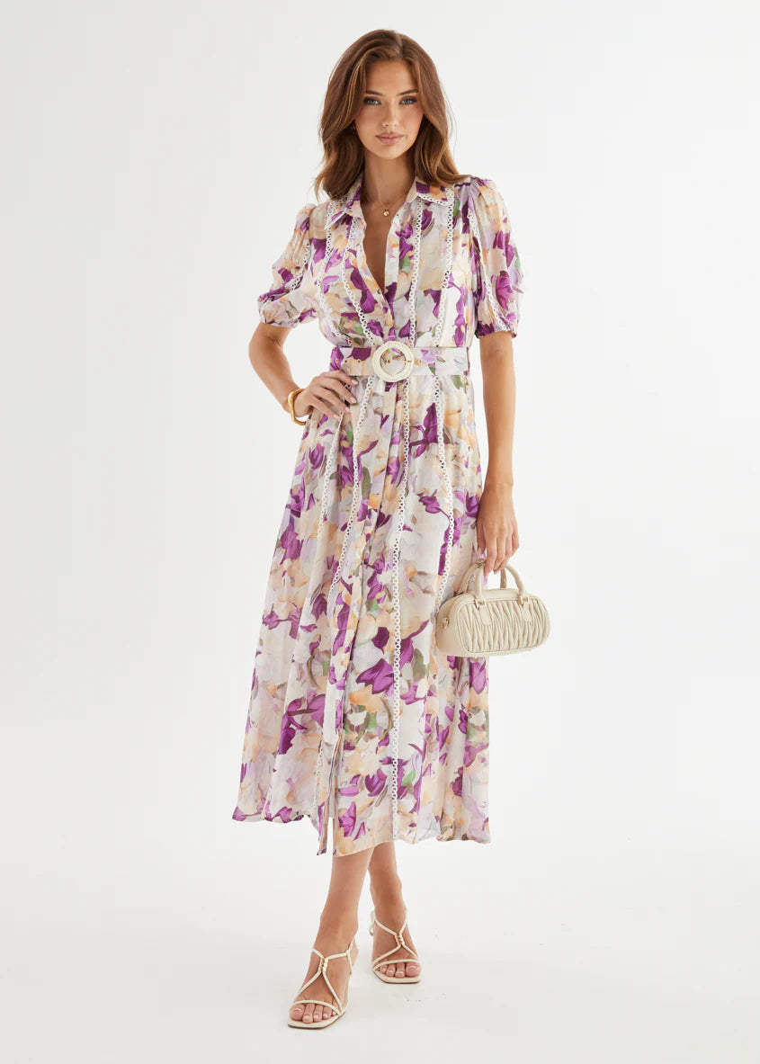 Melani Midi Dress - Violet Garden
