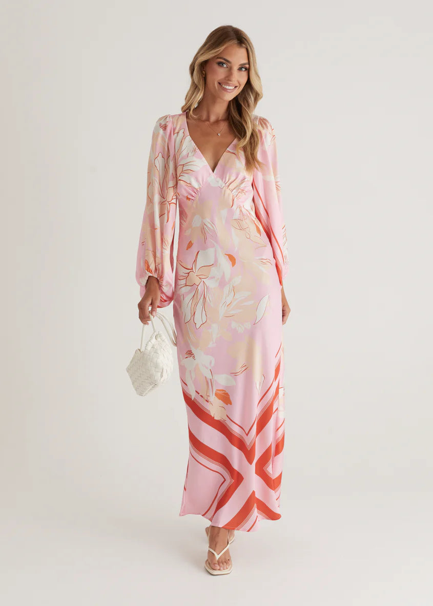 Stetha Maxi Dress - Candy Pink Floral