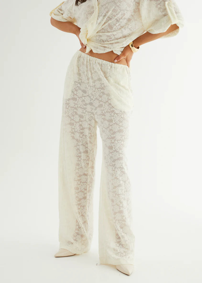 Natassia Lace Pants - Off White