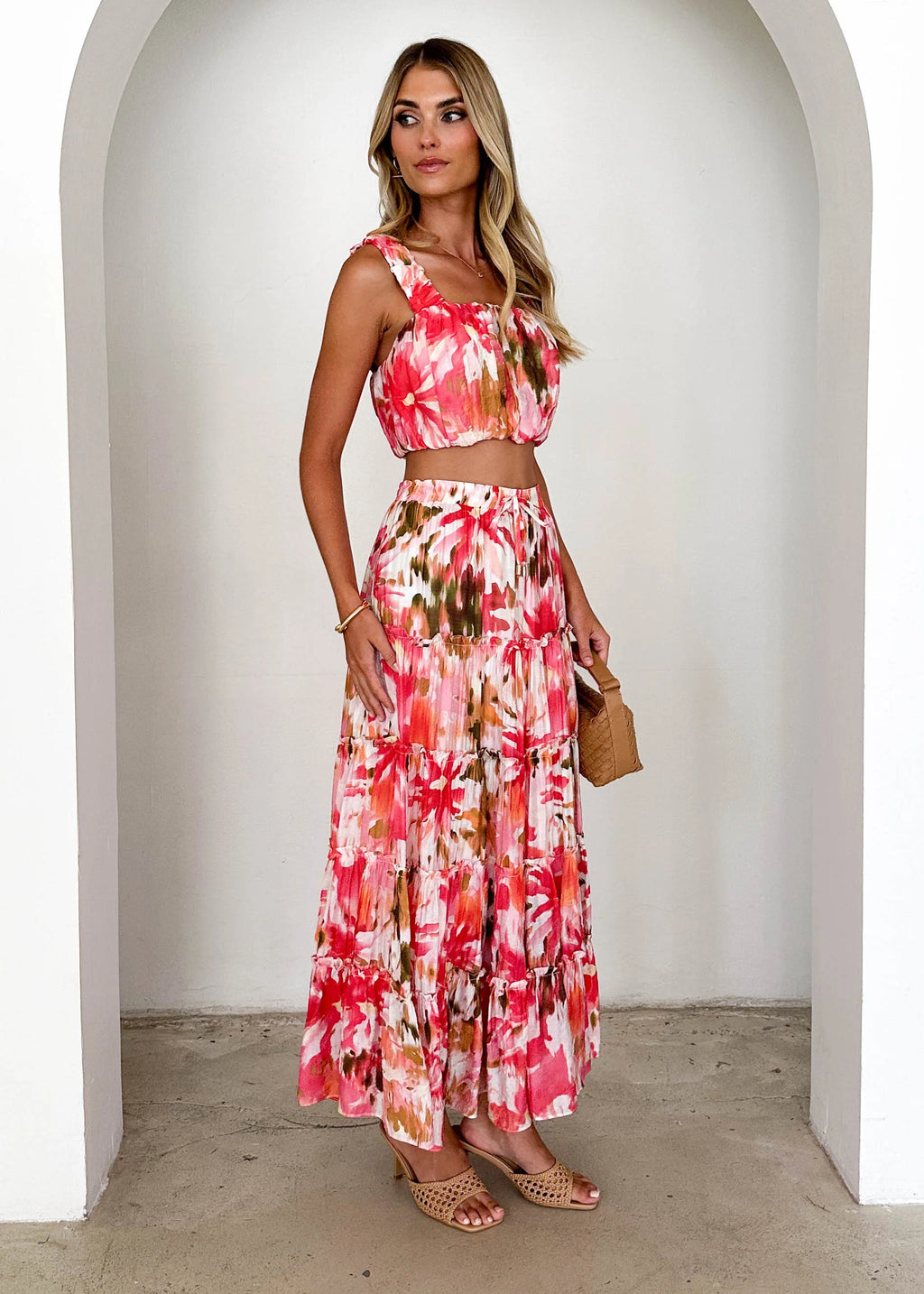 Zephyr Crop - Magenta Abstract