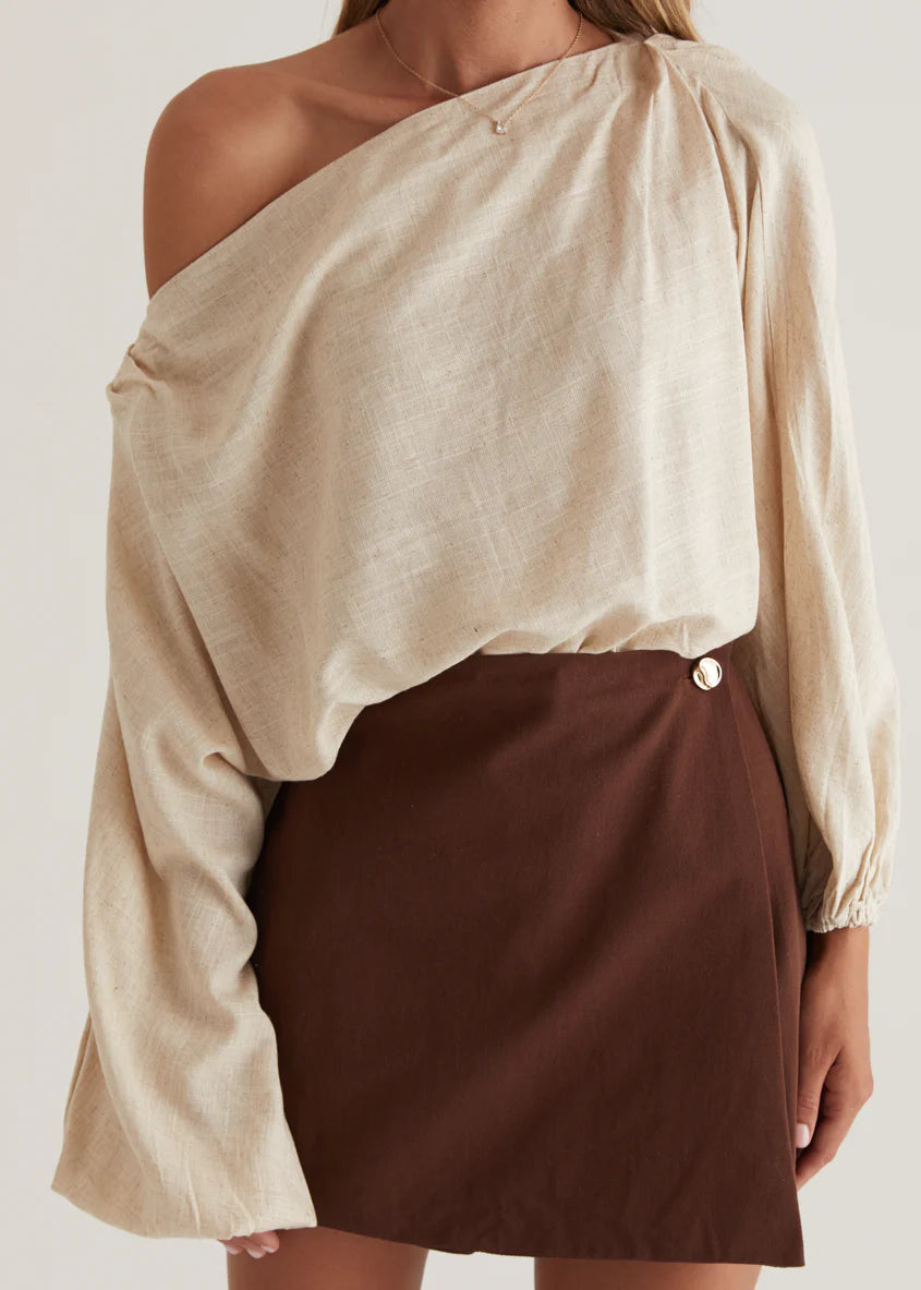 Savana Denim Skort - Choc