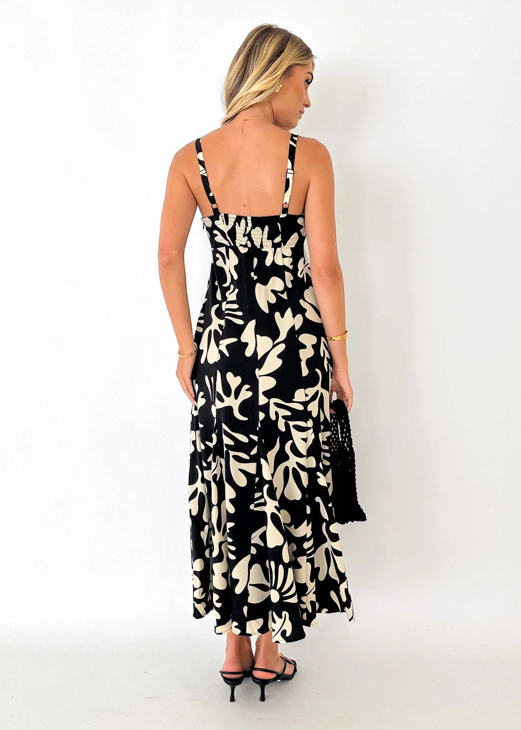 Gemmie Maxi Dress - Black Leaf