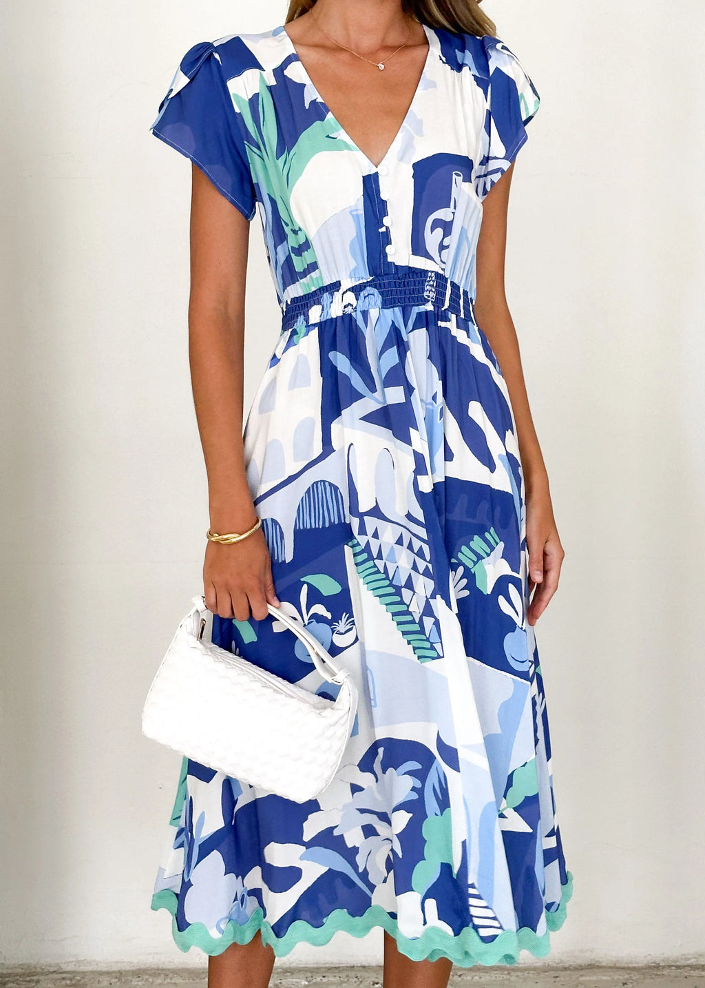 Phoenix Midi Dress - Blue Nyssa