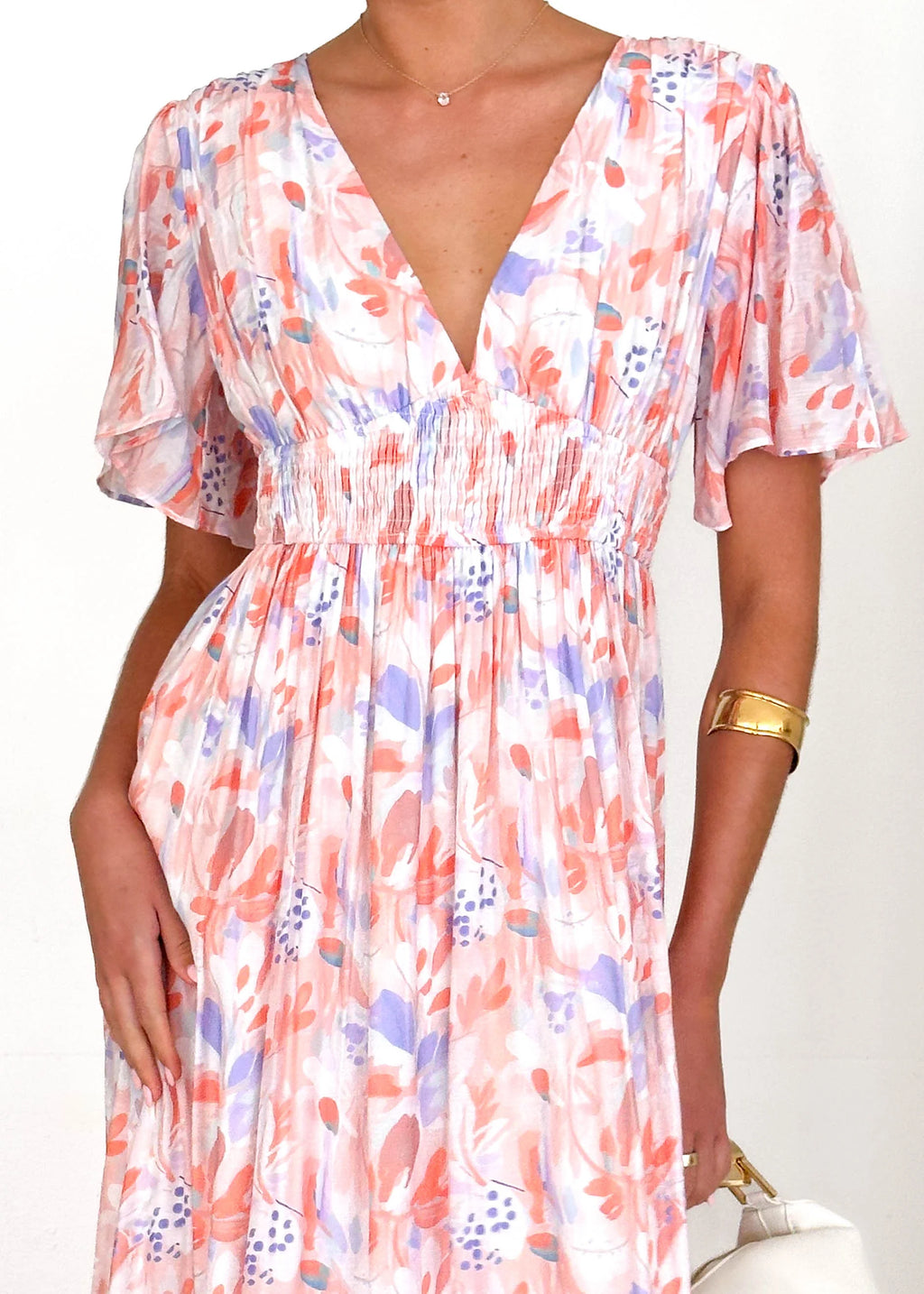 Brava Maxi Dress - Peach Floral