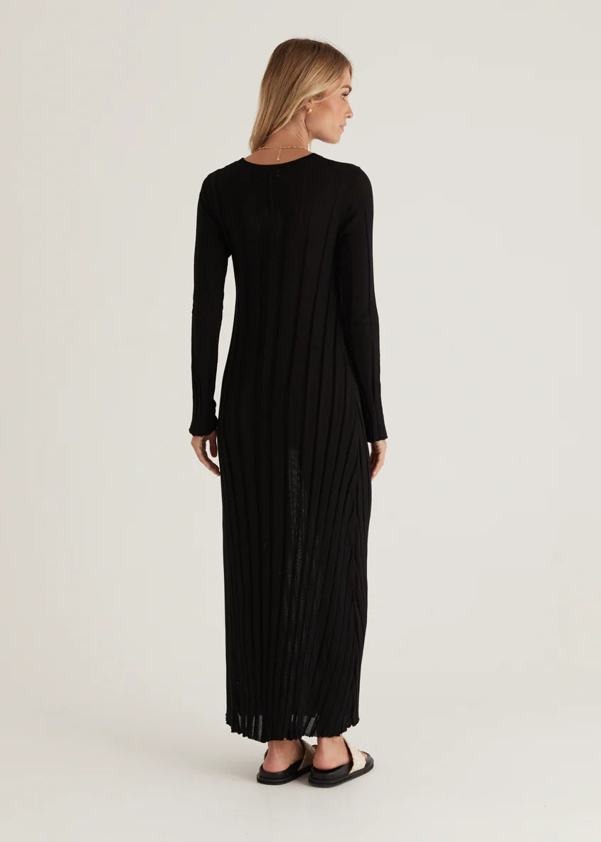 Serah Knit Midi Dress - Black