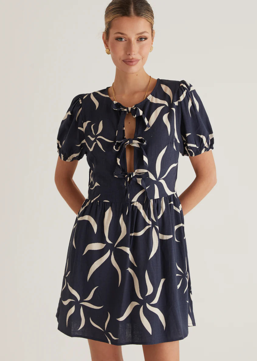 Ariel Dress - Navy Ayana