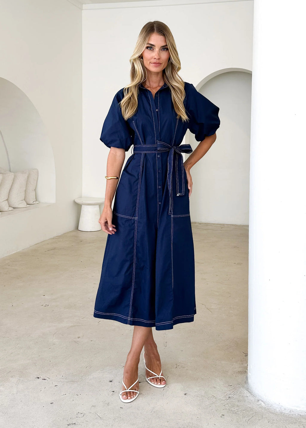 Pintura Midi Dress - Navy