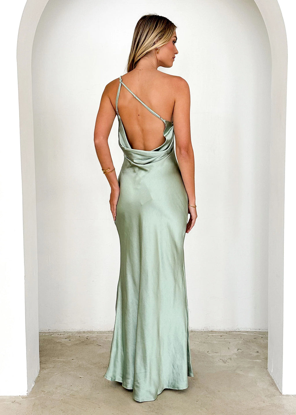 Maribelle One Shoulder Maxi Dress - Sage
