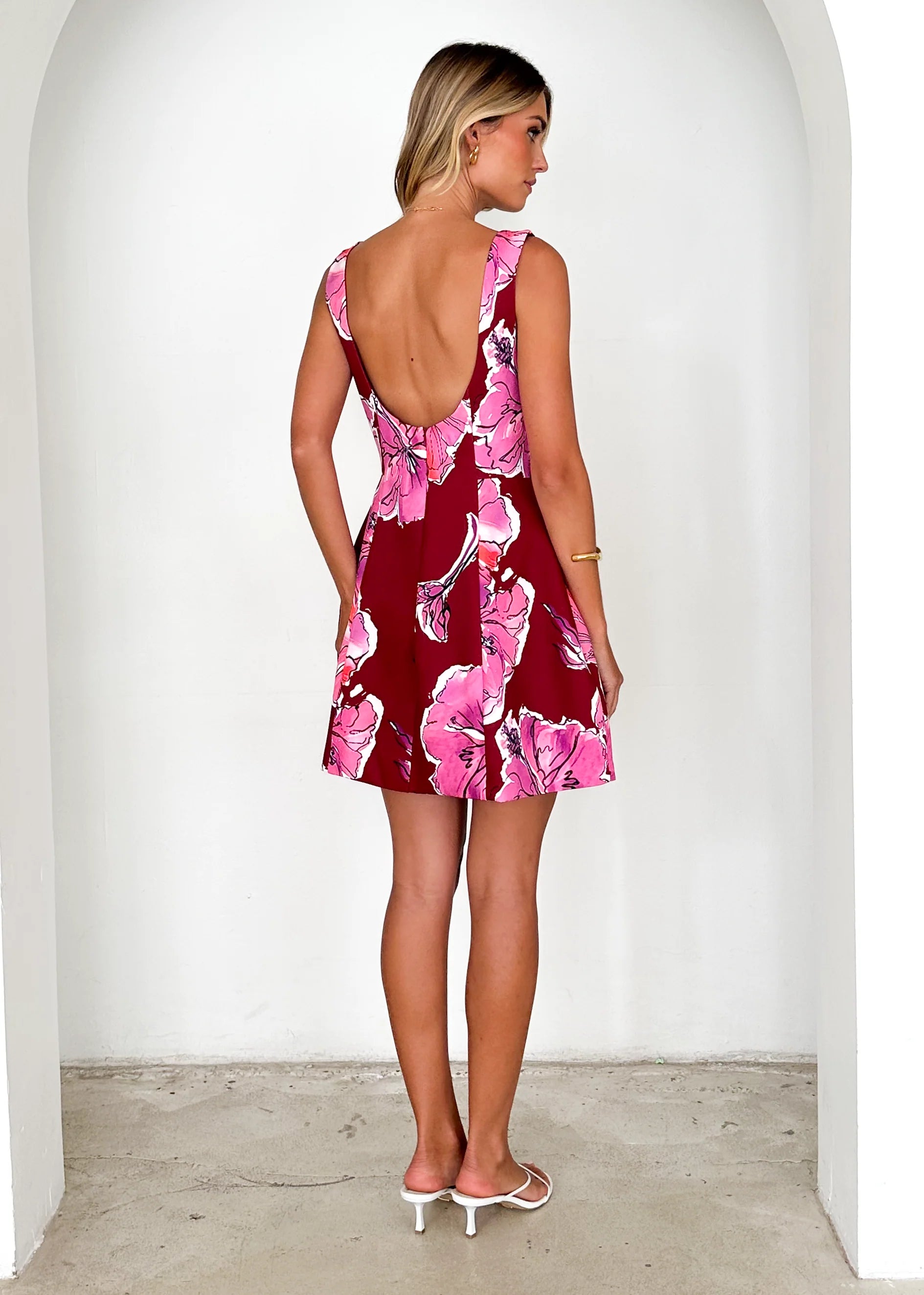 Clarissa Dress - Wine Floral