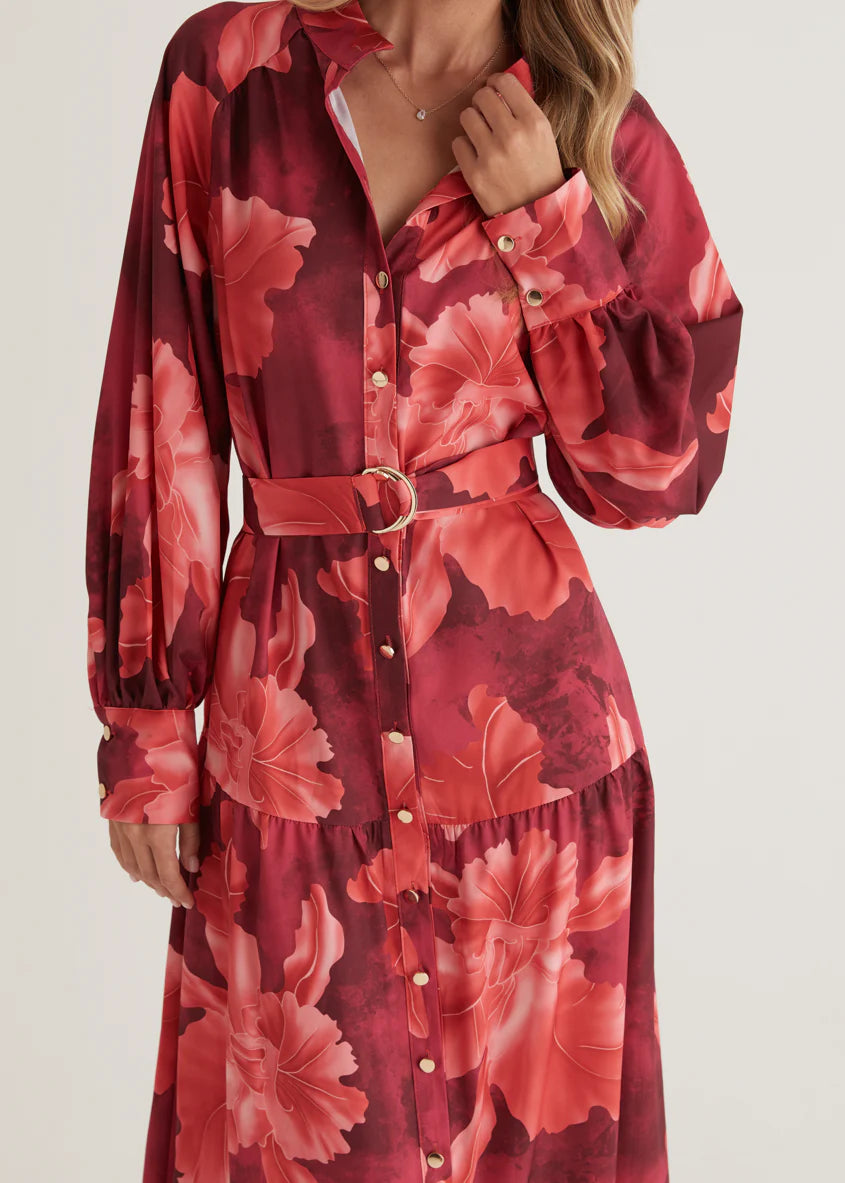 Marisa Maxi Dress - Red Floral