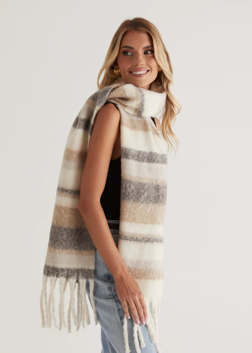 Novella Scarf - Grey Check