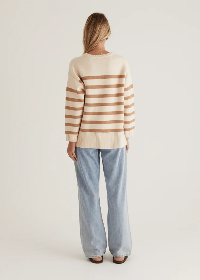 Coastalla Sweater - Beige Stripe
