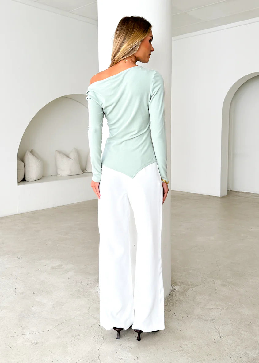 Alba Drop Shoulder Top - Sage