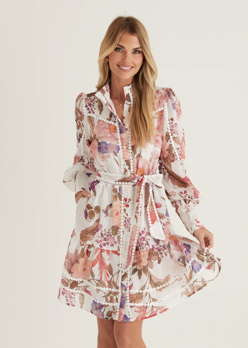 Aaliyah Dress - White Floral