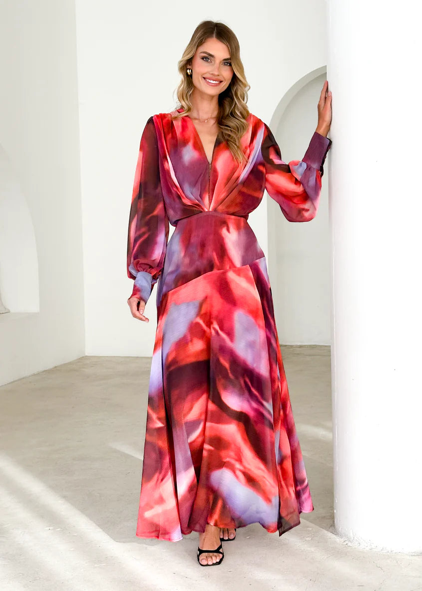 Frida Maxi Dress - Berry Splash