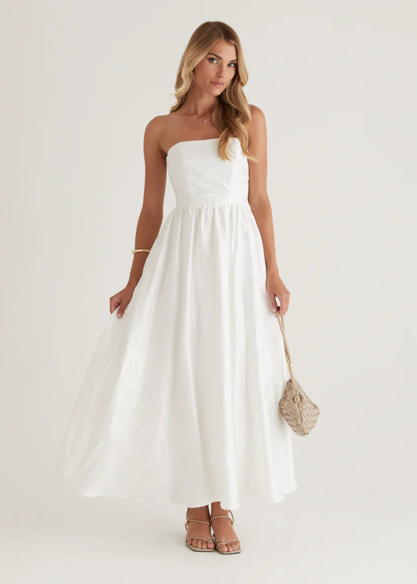 Laneway Strapless Maxi Dress - Off White