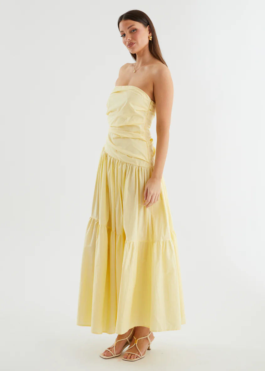 Abie Strapless Maxi Dress - Banana