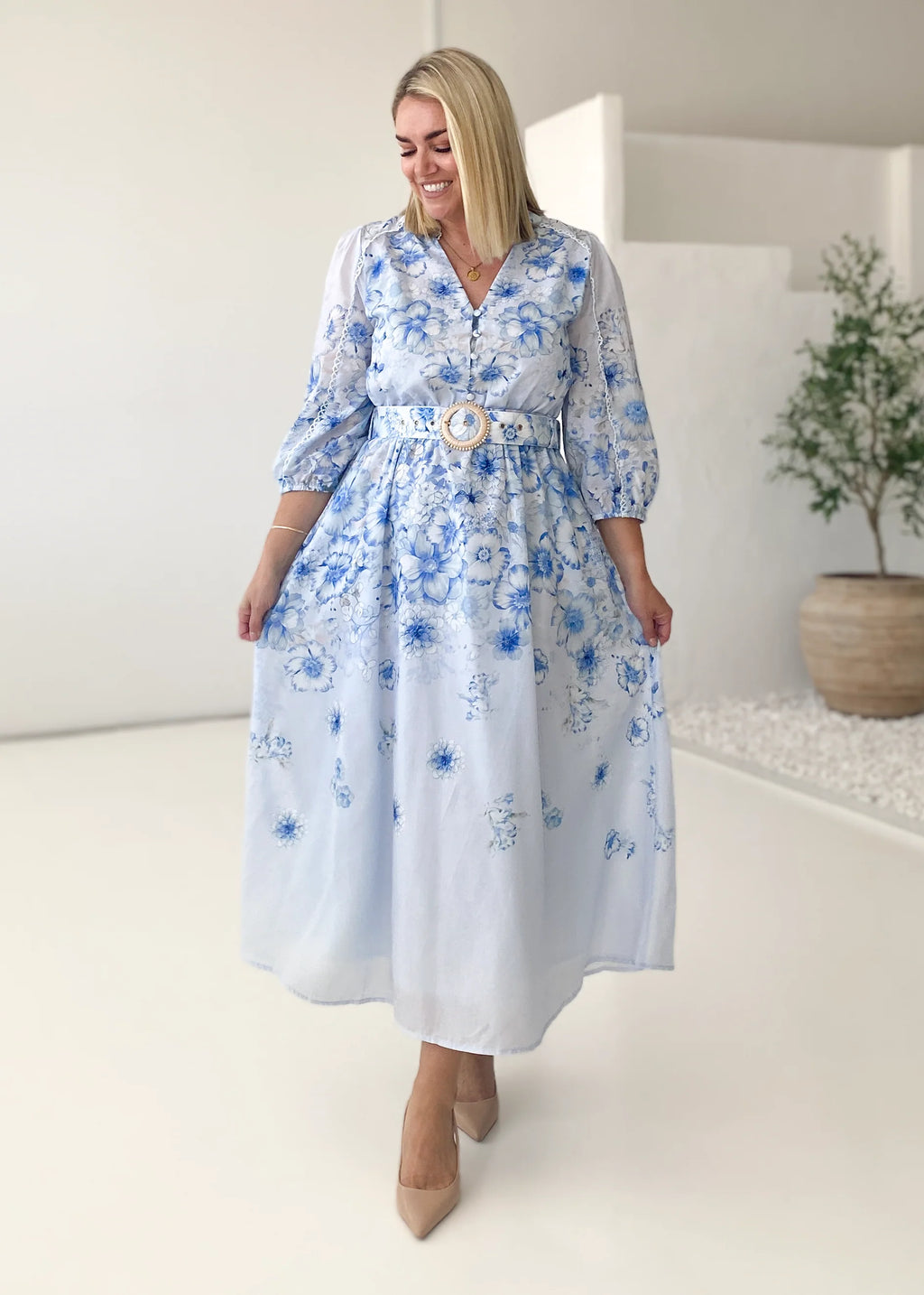 Lani Maxi Dress - Blue Flowers