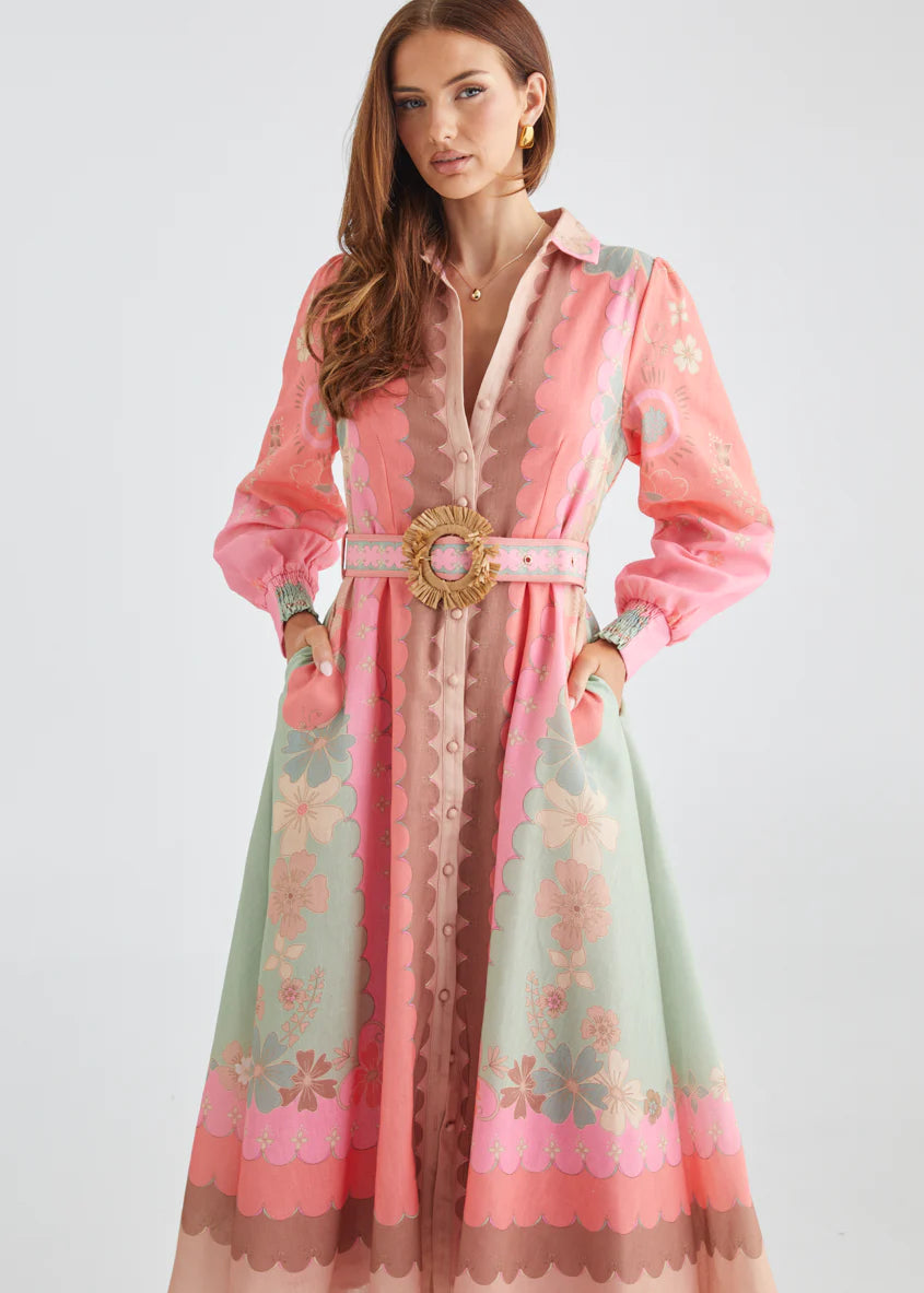 Entity Midi Dress - Melon Floral