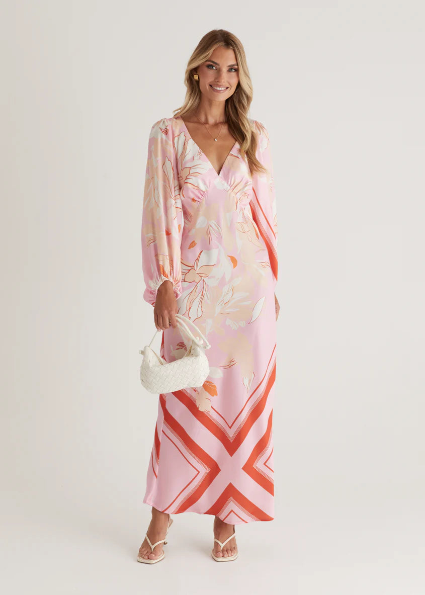 Stetha Maxi Dress - Candy Pink Floral