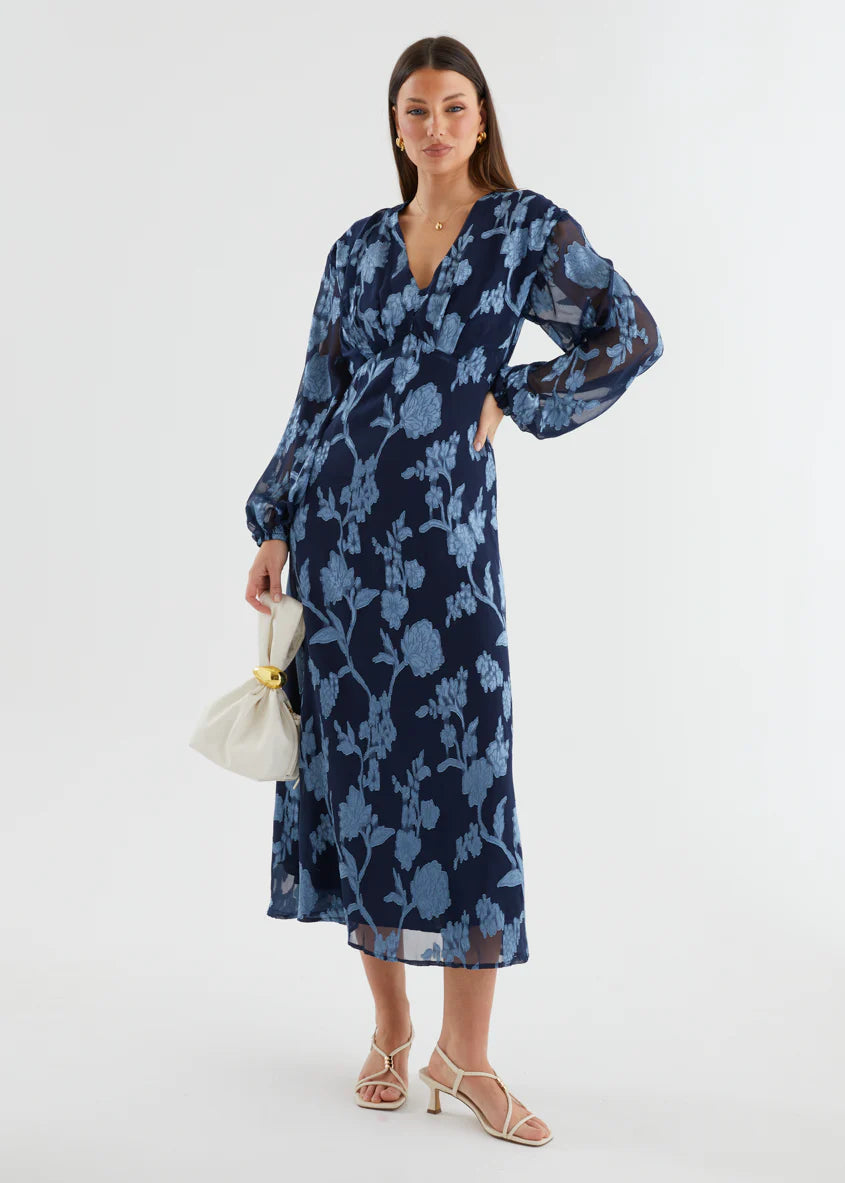 Primavera Maxi Dress - Blue Floral