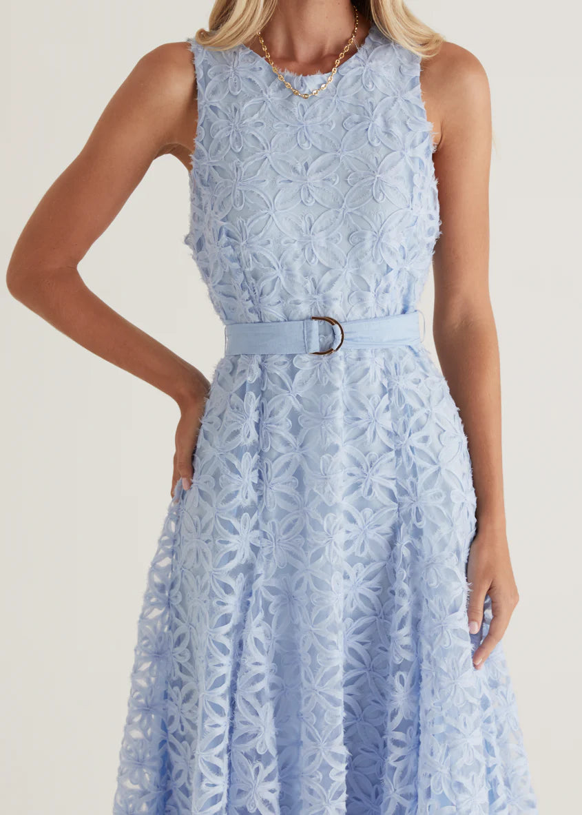 Eclipse Lace Midi Dress - Blue