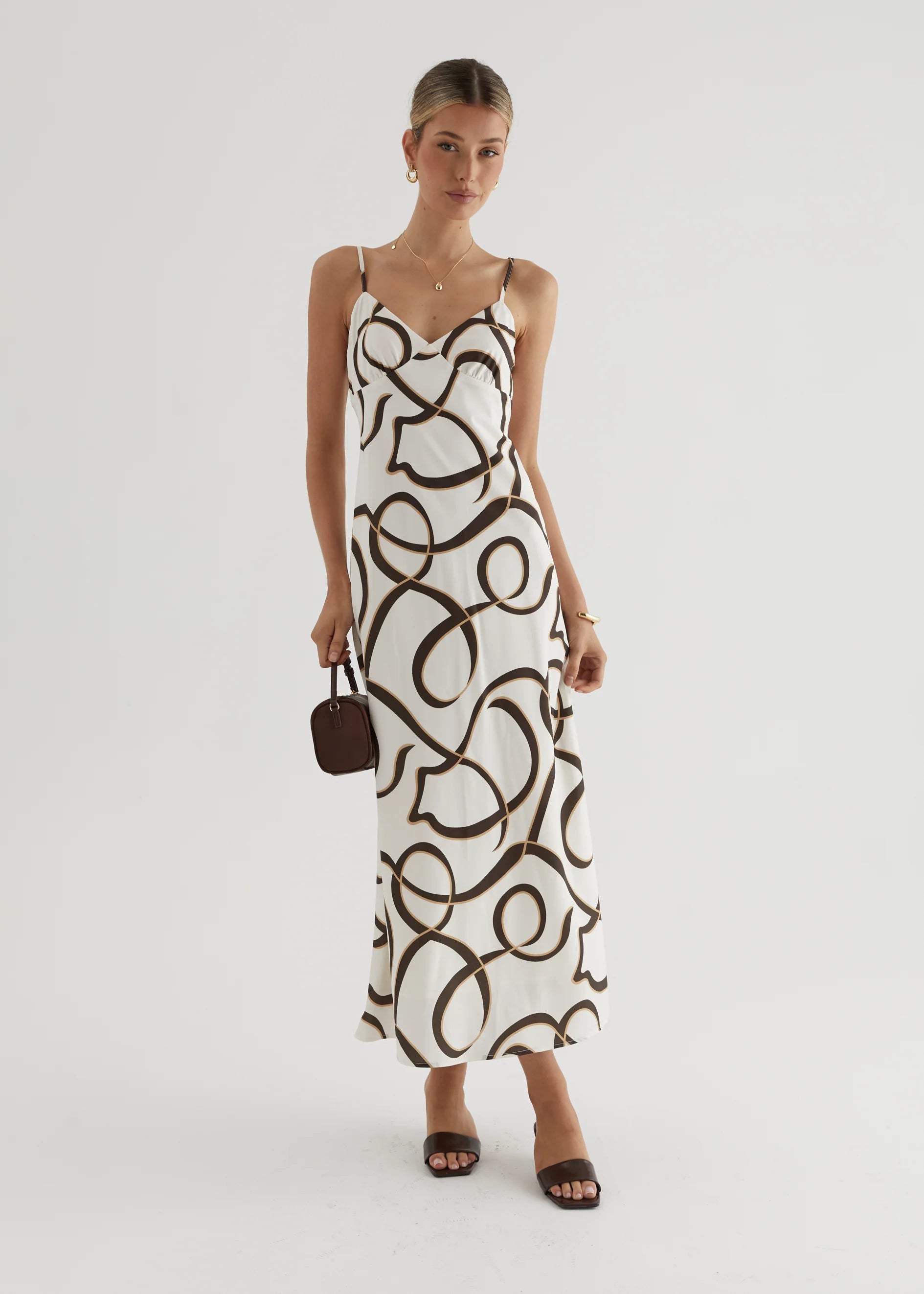 Carla Maxi Dress - Brown Swirl