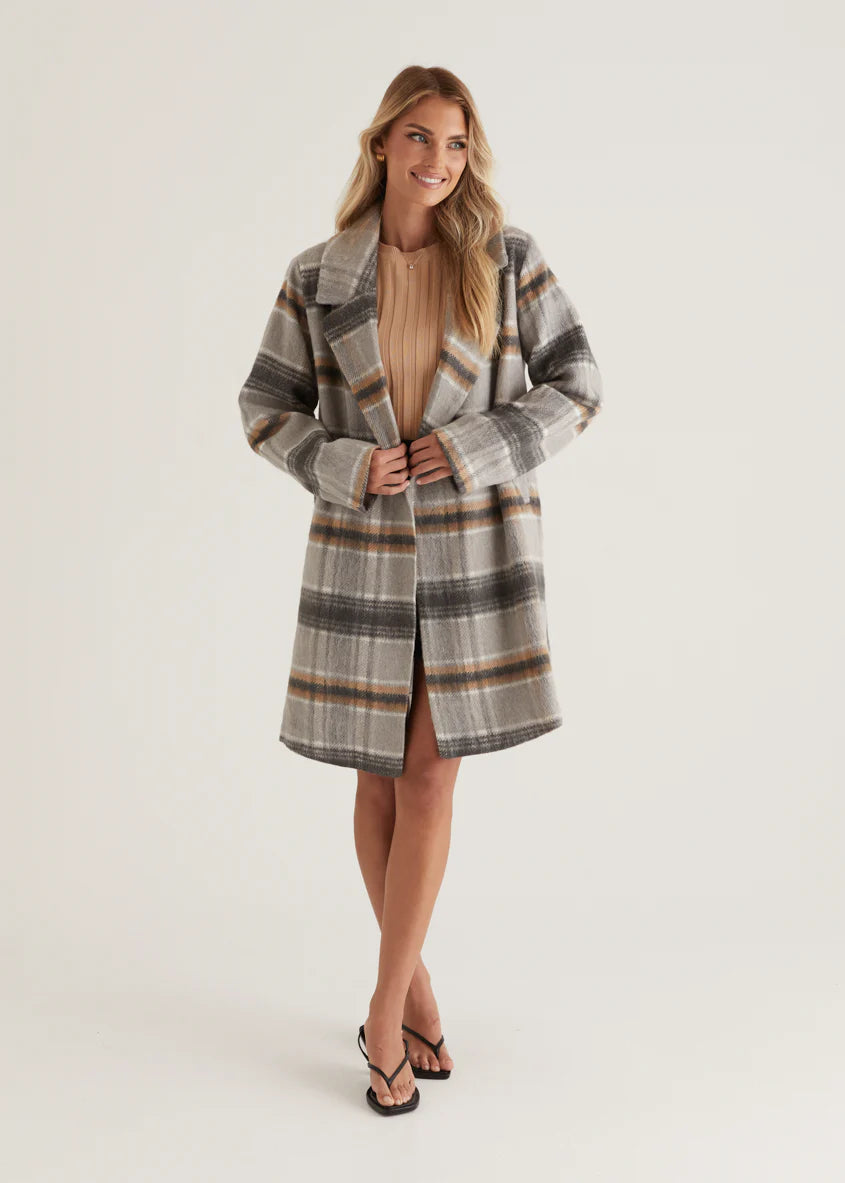 Oprael Coat - Grey Check
