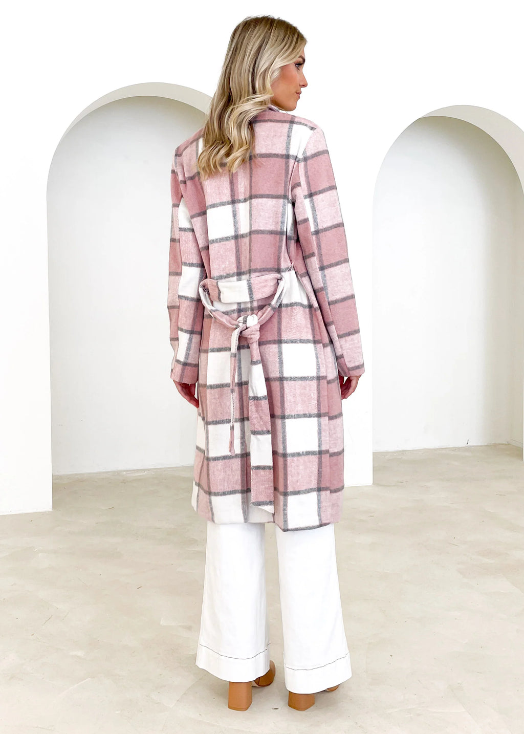 Krizzie Coat - Pink Check