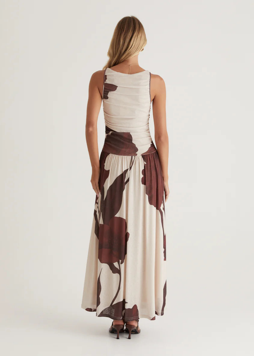 Faye Maxi Dress - Choc Flowers