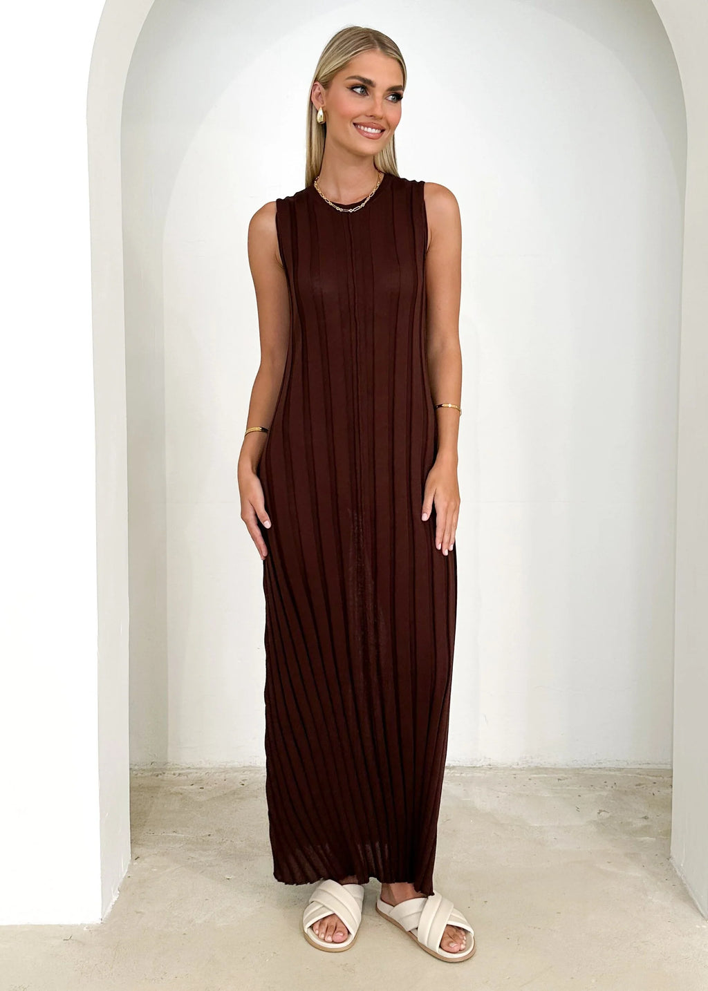 Raylarra Knit Midi Dress - Chocolate