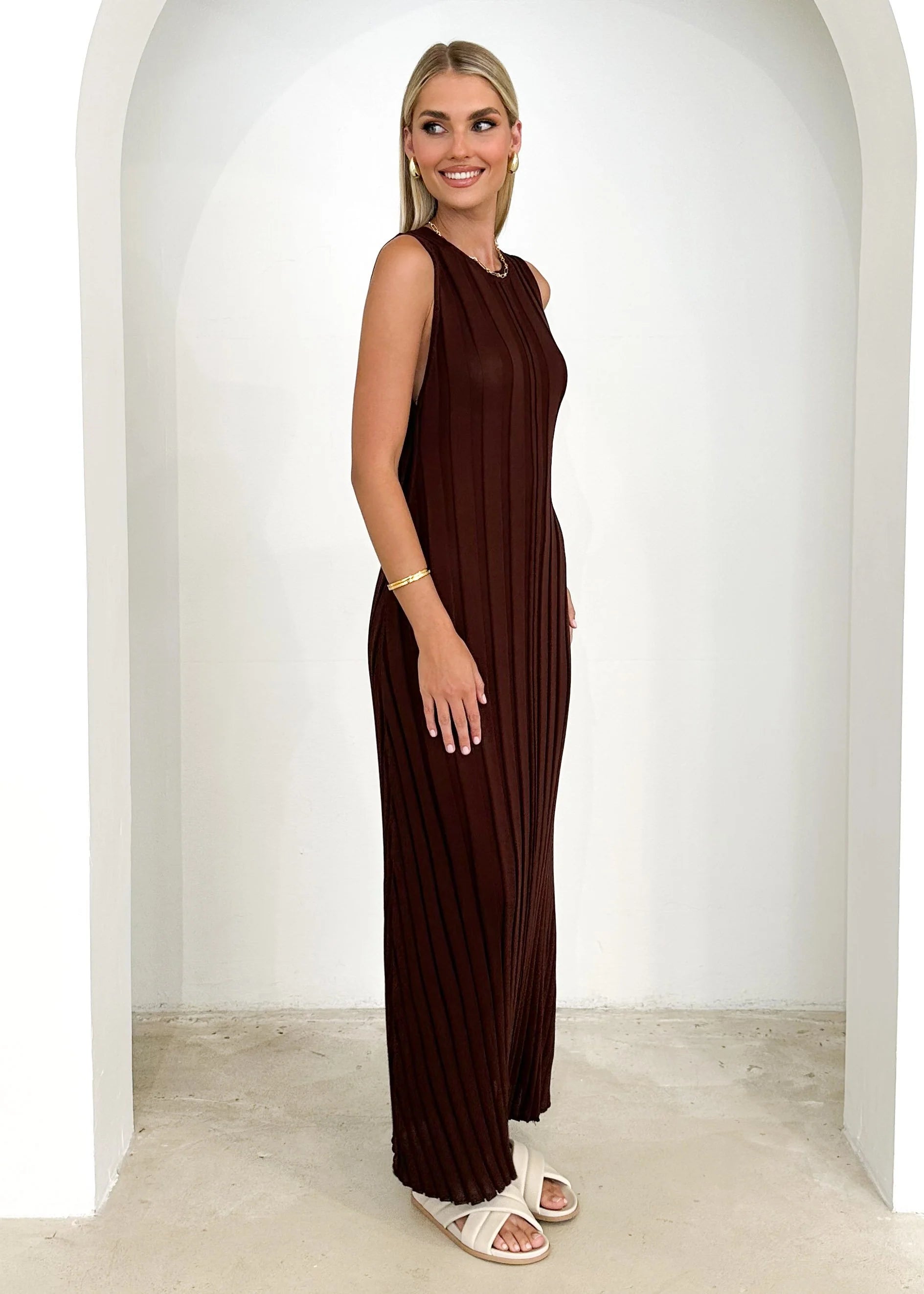 Raylarra Knit Midi Dress - Chocolate