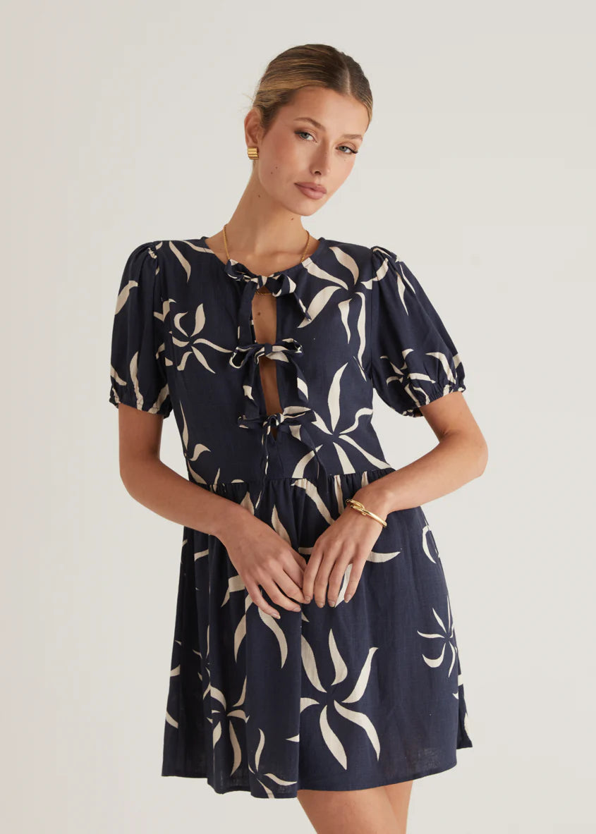 Ariel Dress - Navy Ayana